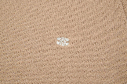 Celine Triomphe Embroidered Knit Sweater