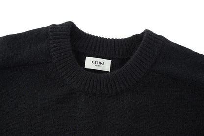 Celine Triomphe Embroidered Knit Sweater