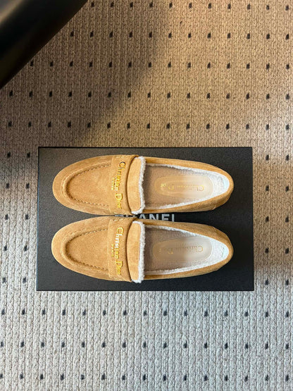 Dior Suede Fur-Lined Loafers – 25SS/FW