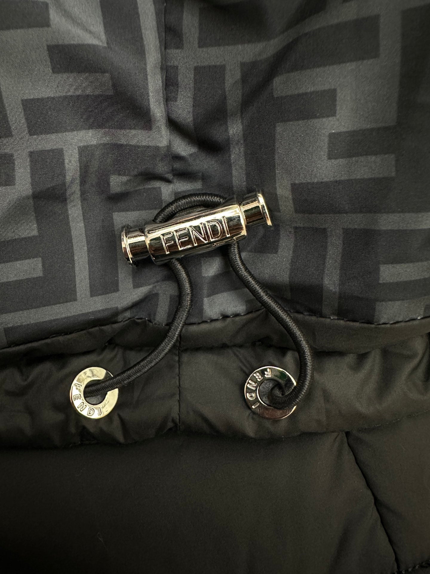 Fendi Black Collar Padded Jacket