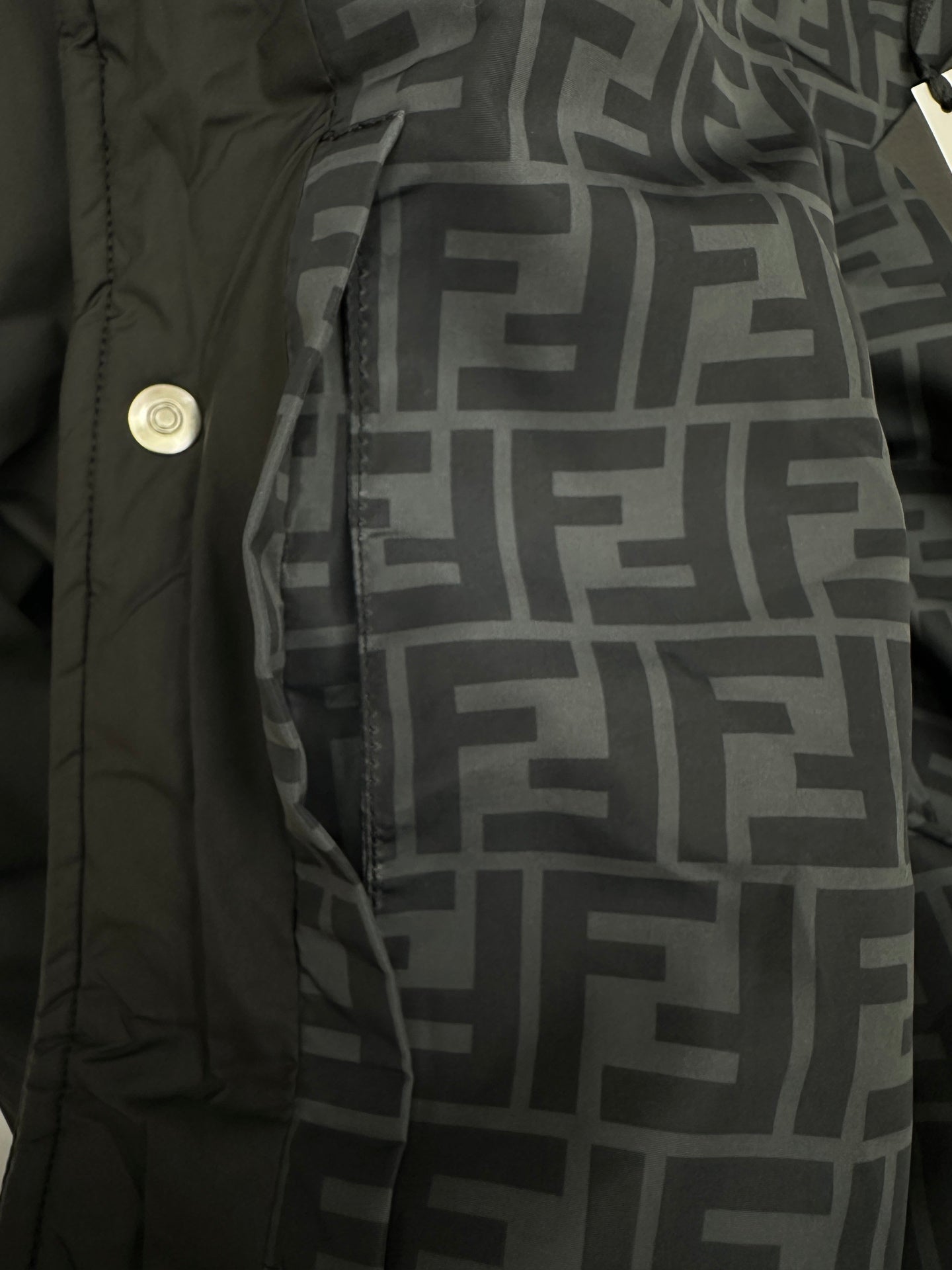 Fendi Black Collar Padded Jacket