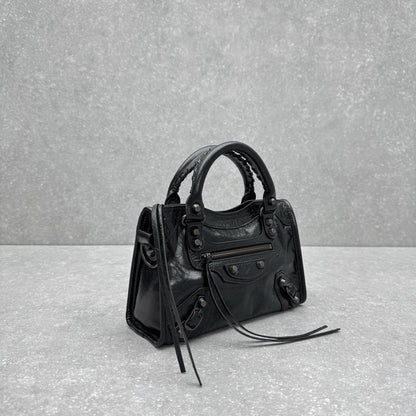 Balenciaga Le City Mini Bag – Oil-Waxed Black