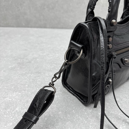 Balenciaga Le City Mini Bag – Oil-Waxed Black