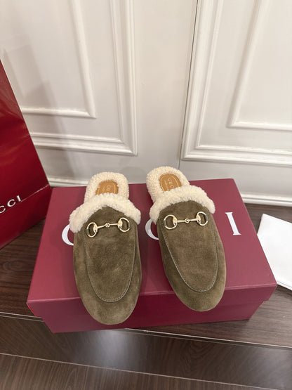 Gucci Princetown Merino Wool Mules