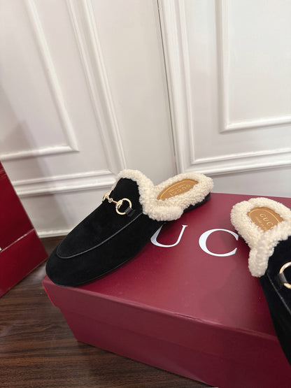 Gucci Princetown Merino Wool Mules