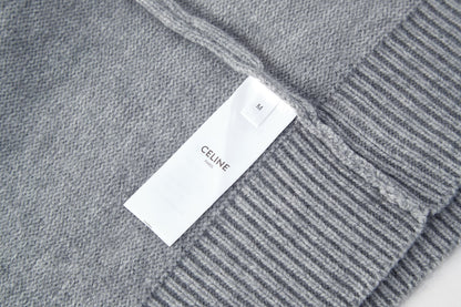 Celine Triomphe Embroidered Knit Sweater