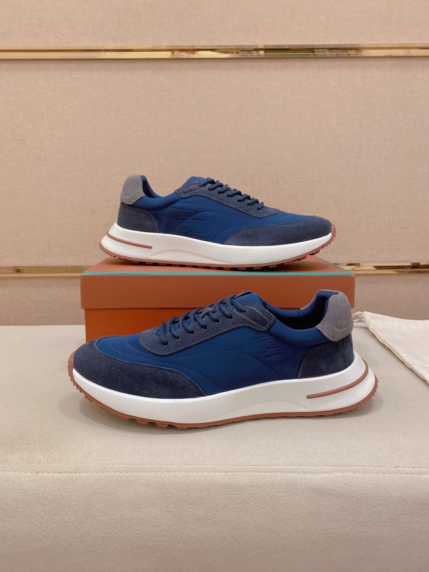 Loro Piana Men's Wind Fiber Knit Running Sneakers