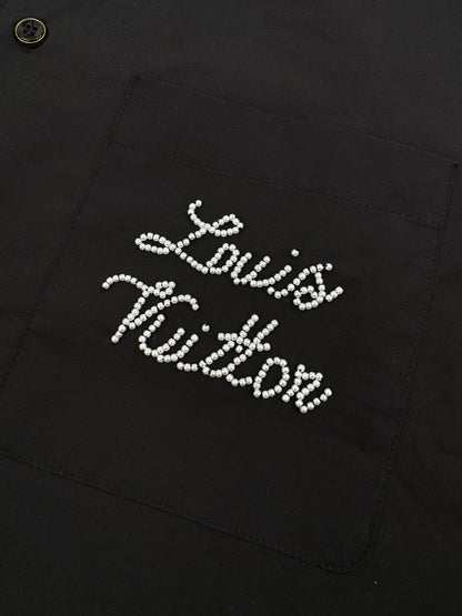 Louis Vuitton Beaded Signature Silk Blend Shirt