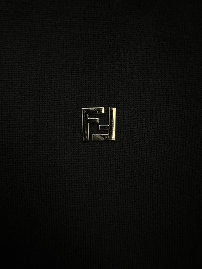 Fendi Double F Logo Knitted Polo Shirt