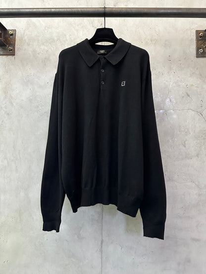 Fendi Double F Logo Knitted Polo Shirt