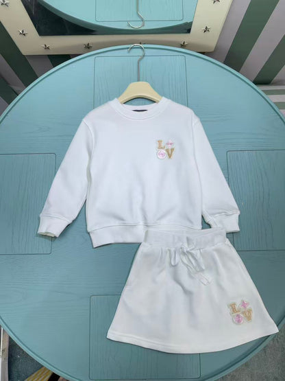 Louis Vuitton Kids Crewneck Sweatshirt and Skirt Set – 2025FW – Kids Collection
