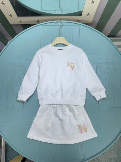 Louis Vuitton Kids Crewneck Sweatshirt and Skirt Set – 2025FW – Kids Collection