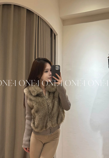 Moncler Faux Fur Convertible Jacket