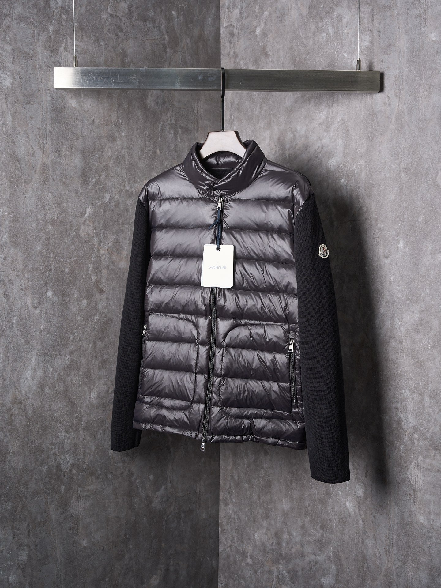 Moncler Men's Wool Knit Down Cardigan