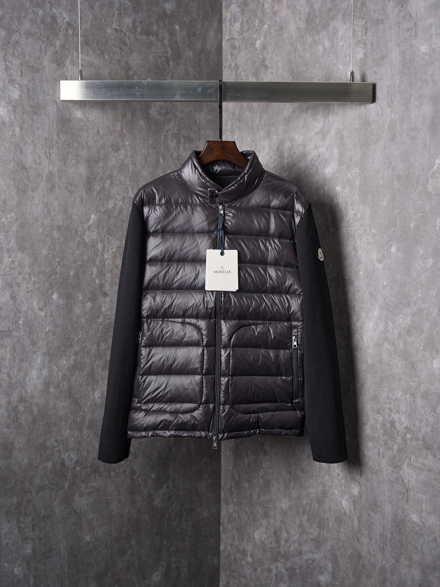 Moncler Men's Wool Knit Down Cardigan