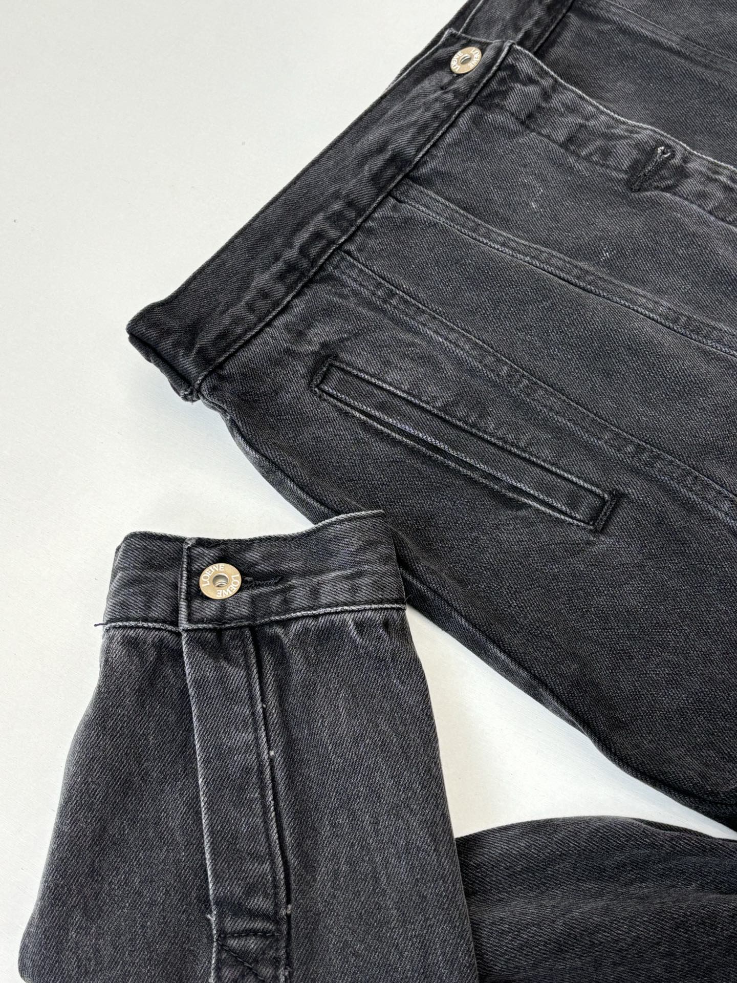 Loewe Embroidered Washed Distressed Denim Jacket