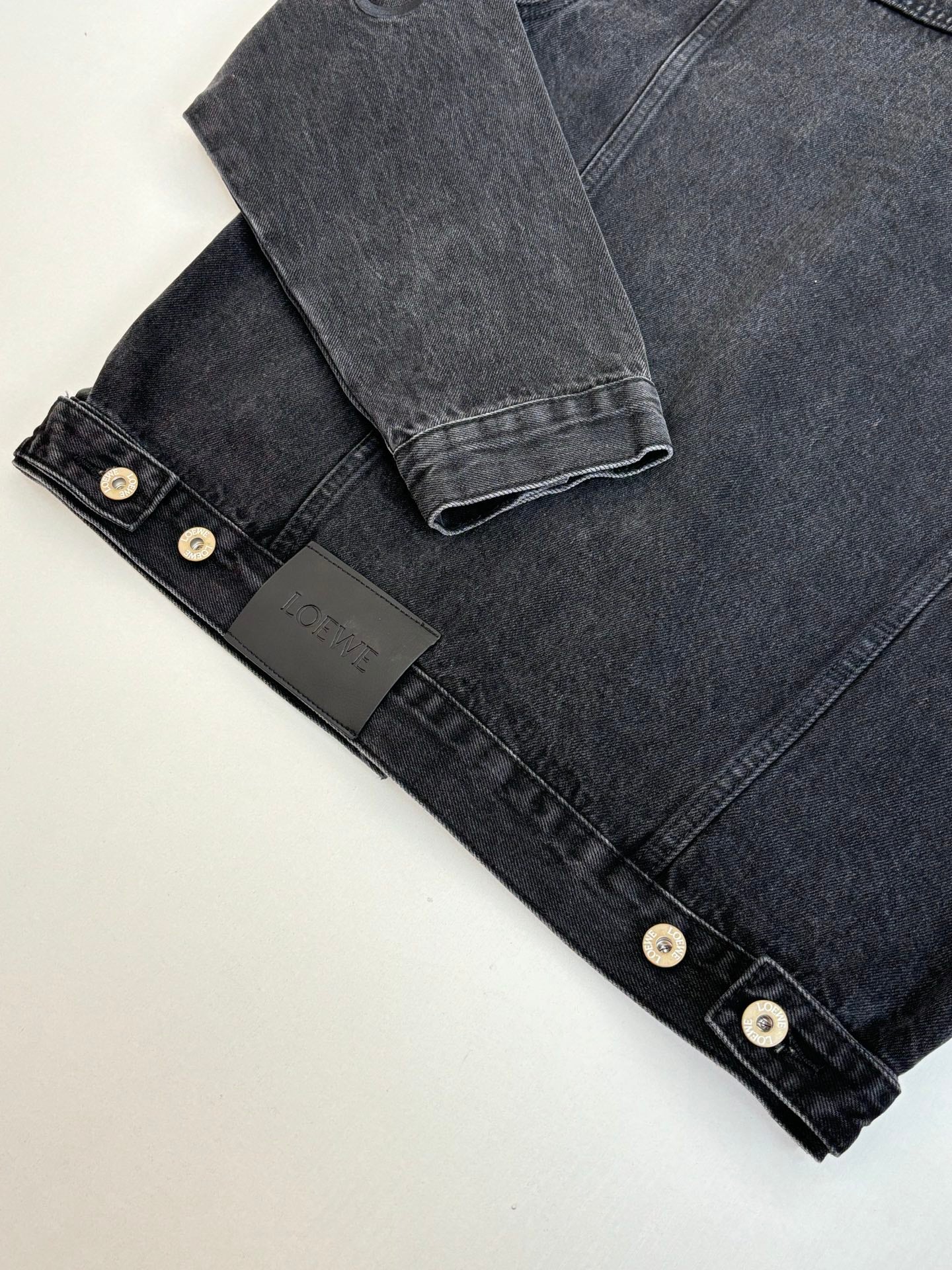 Loewe Embroidered Washed Distressed Denim Jacket