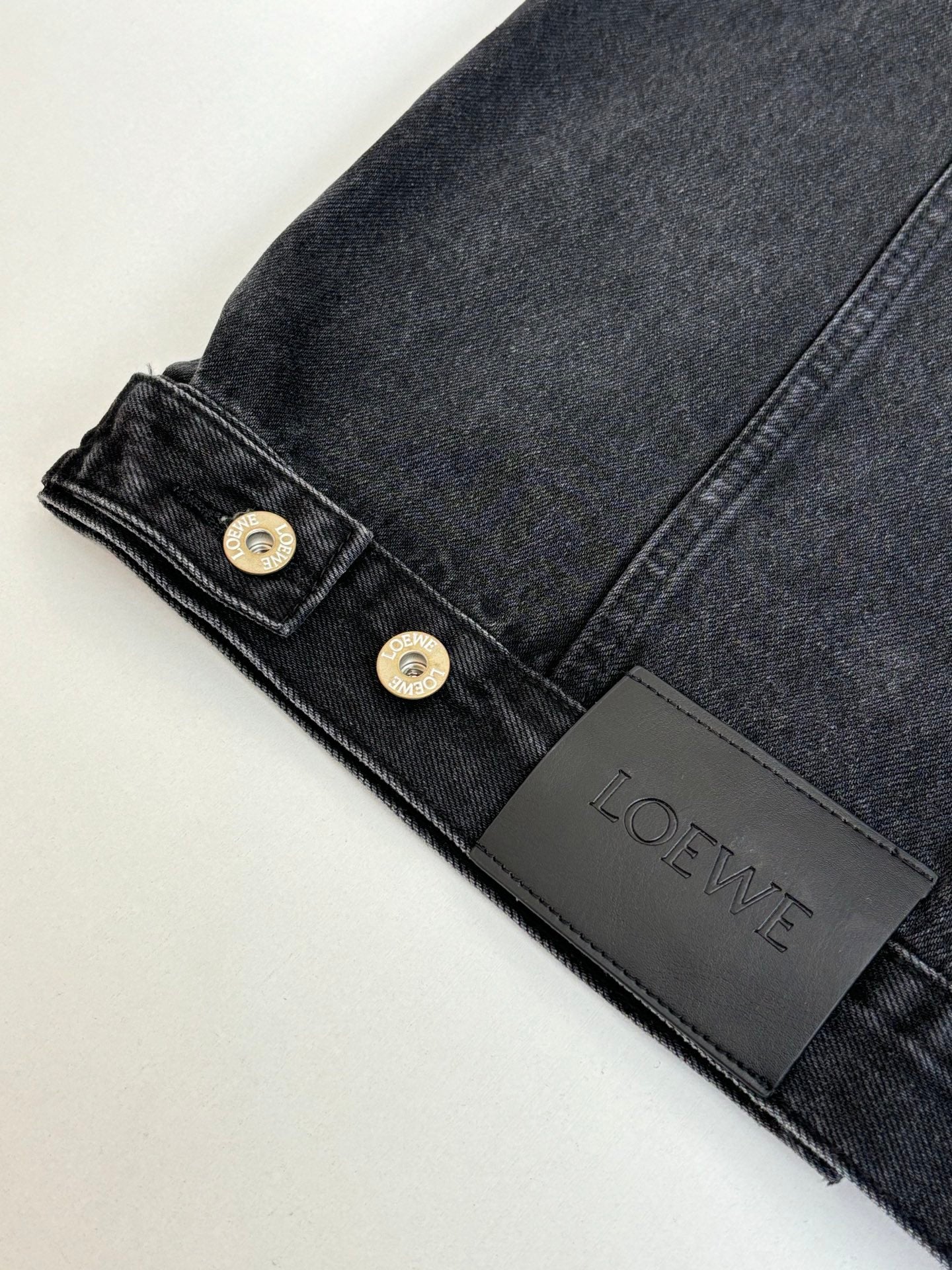 Loewe Embroidered Washed Distressed Denim Jacket