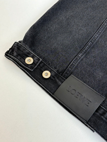 Loewe Embroidered Washed Distressed Denim Jacket