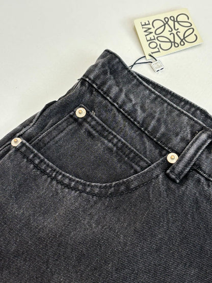 Loewe Anagram Embroidered Washed Distressed Jeans