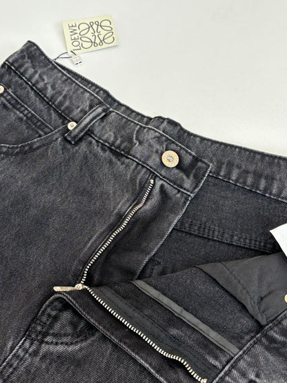Loewe Anagram Embroidered Washed Distressed Jeans