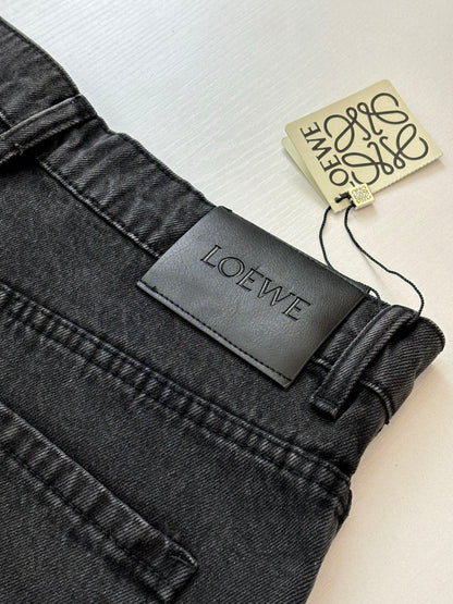 Loewe Anagram Embroidered Washed Distressed Jeans
