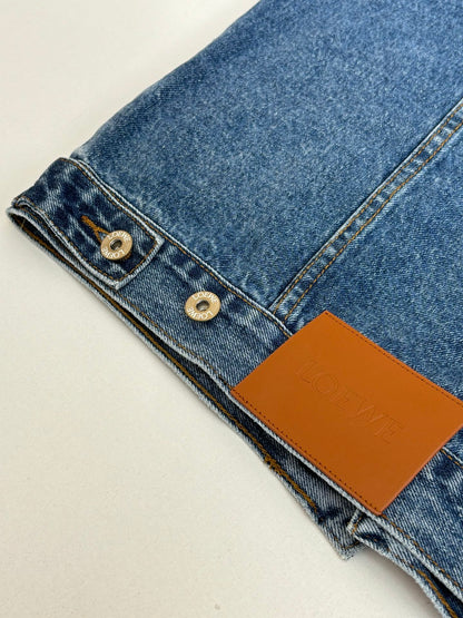 Loewe Embroidered Washed Distressed Denim Jacket
