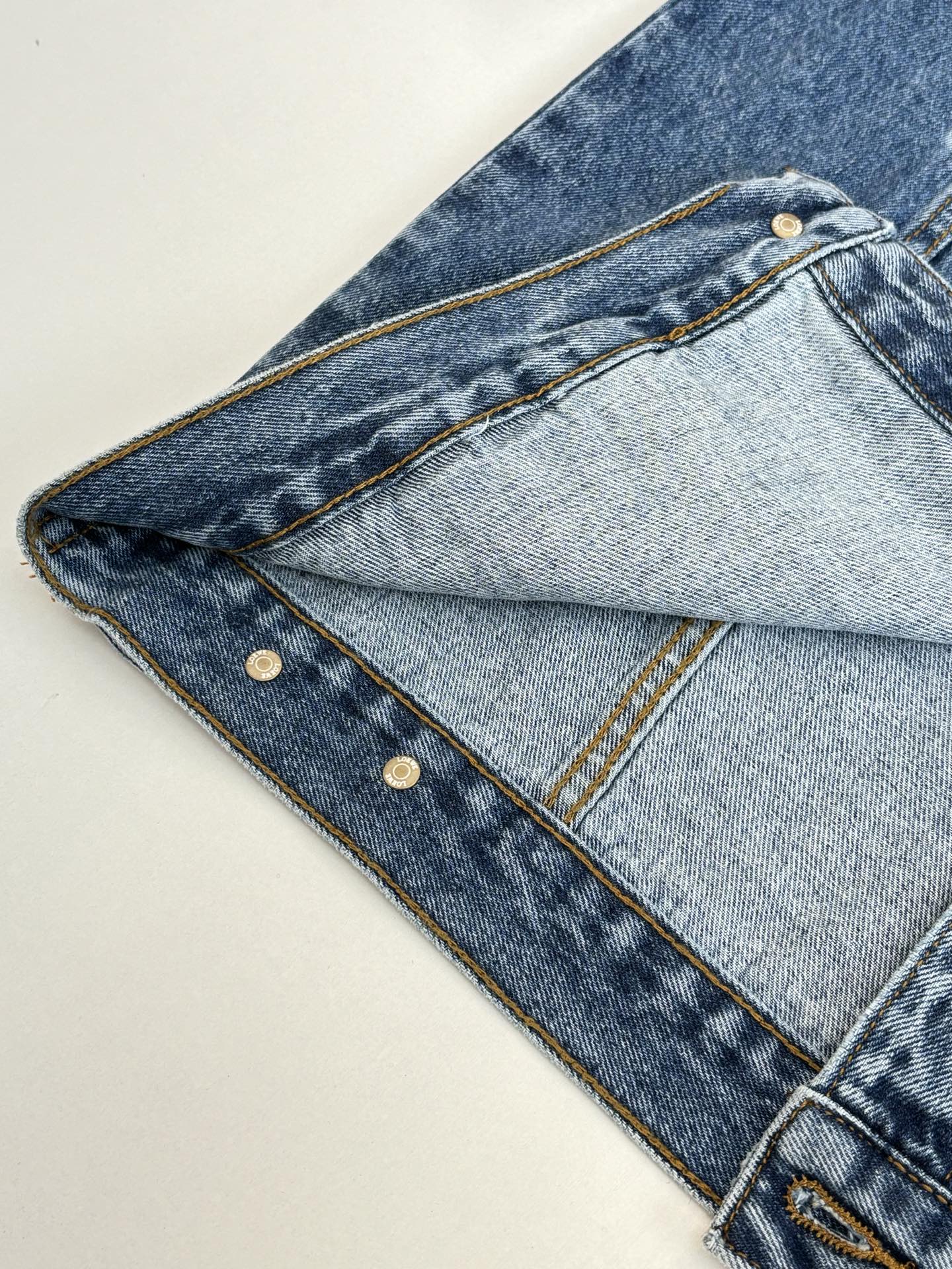 Loewe Embroidered Washed Distressed Denim Jacket