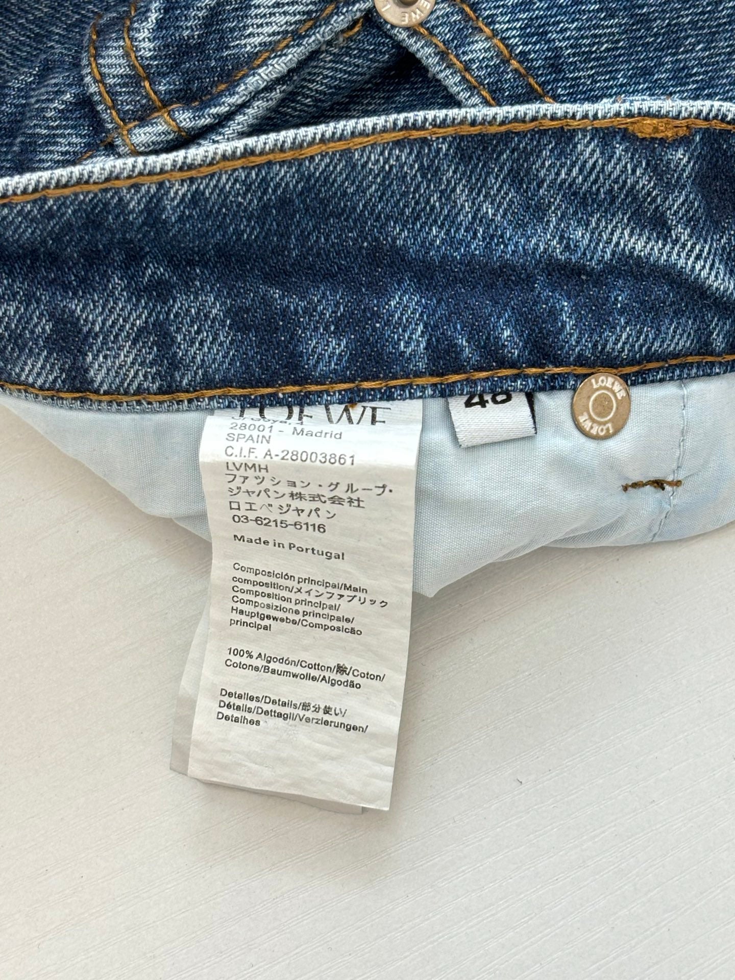 Loewe Anagram Embroidered Washed Distressed Jeans