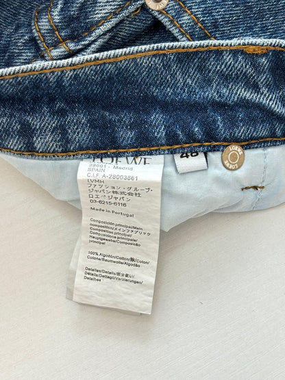 Loewe Anagram Embroidered Washed Distressed Jeans