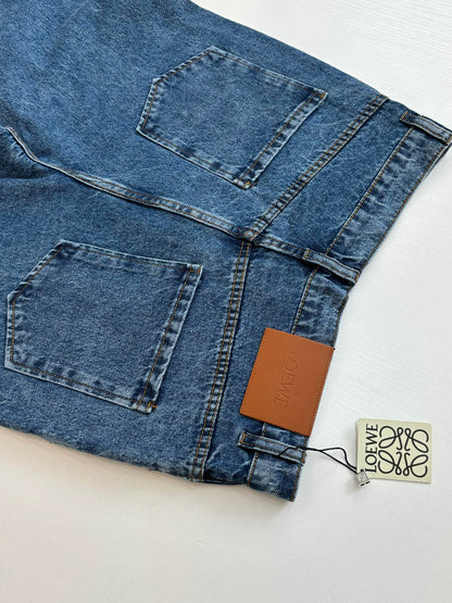 Loewe Anagram Embroidered Washed Distressed Jeans