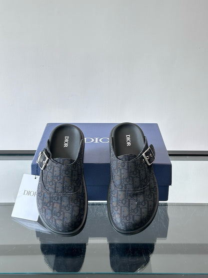 Dior Oblique Print Closed-Toe Mules