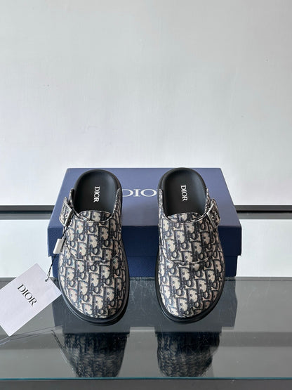 Dior Oblique Print Closed-Toe Mules