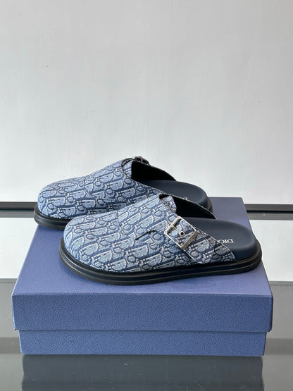 Dior Oblique Print Closed-Toe Mules