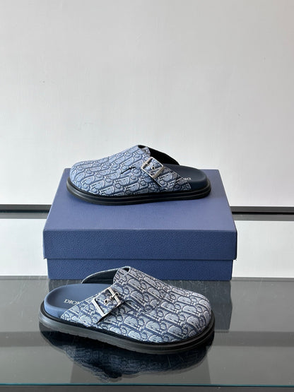 Dior Oblique Print Closed-Toe Mules