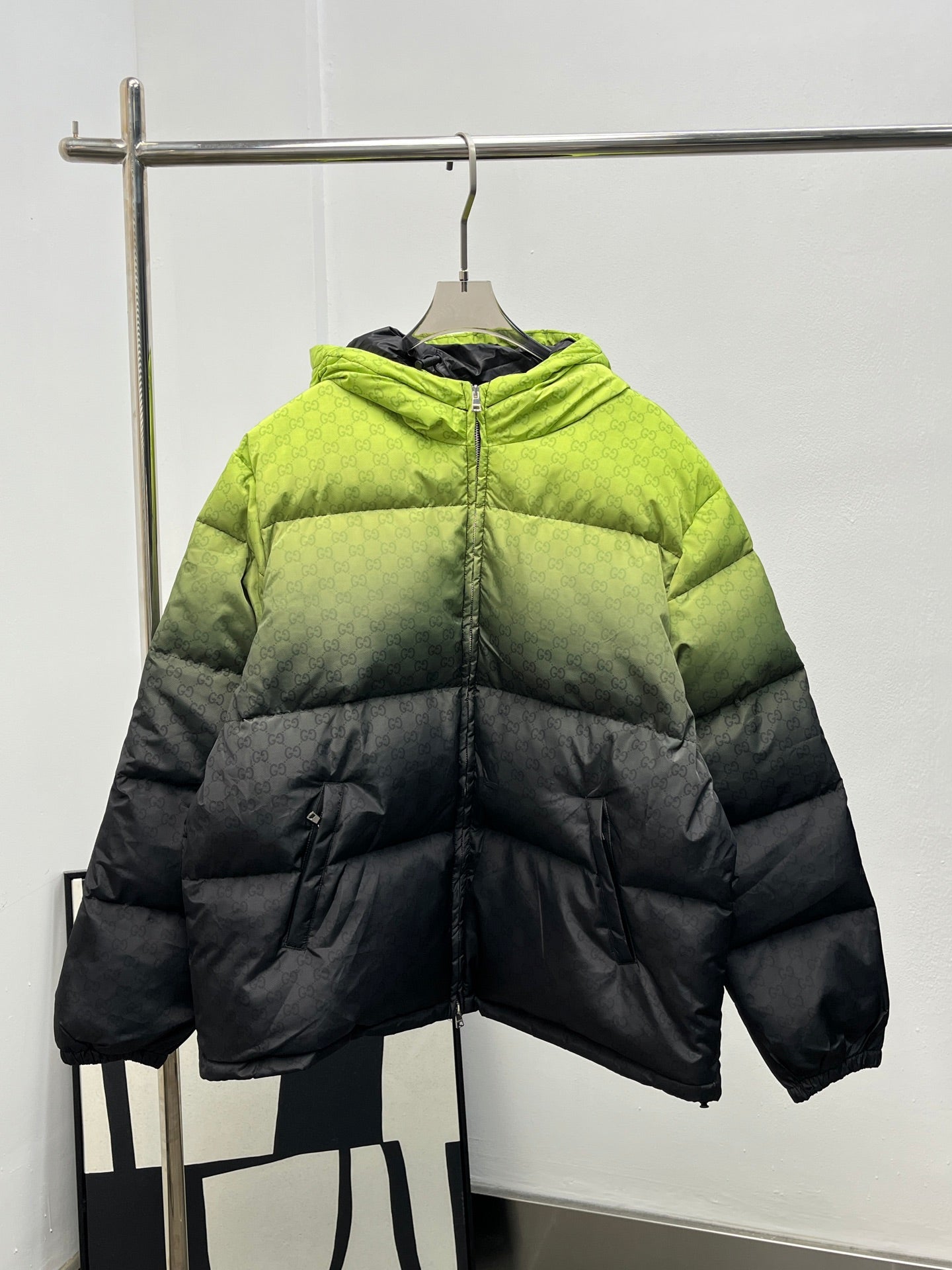 Gucci Jacquard Gradient Hooded Down Jacket