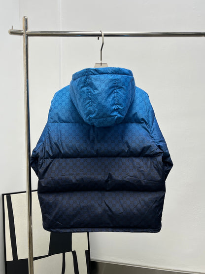 Gucci Jacquard Gradient Hooded Down Jacket