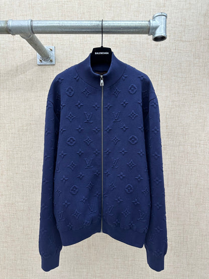 Louis Vuitton Monogram Embossed Zip-Up Sweatshirt – SS26