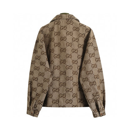 Gucci Double G Jacquard Collared Long Sleeve Shirt Jacket – 25SS