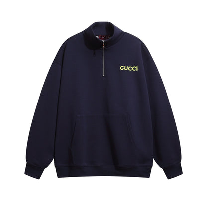 Gucci Embroidered Letter Half-Zip Sweatshirt – 2025FW