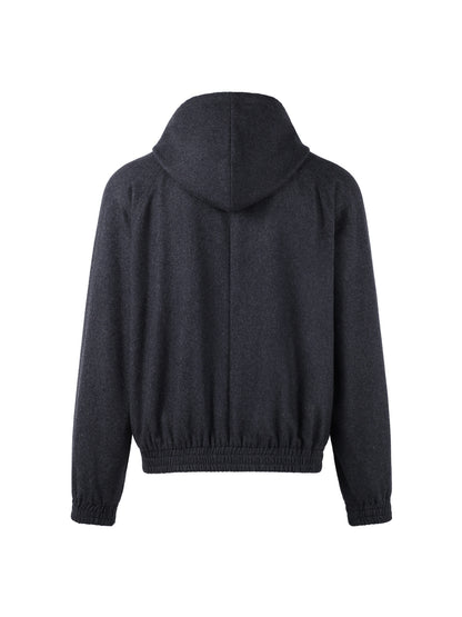 Fendi Hooded Zipper Cashmere Blend Jacket