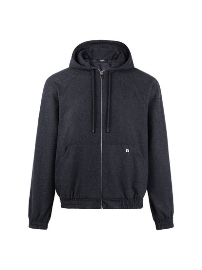 Fendi Hooded Zipper Cashmere Blend Jacket