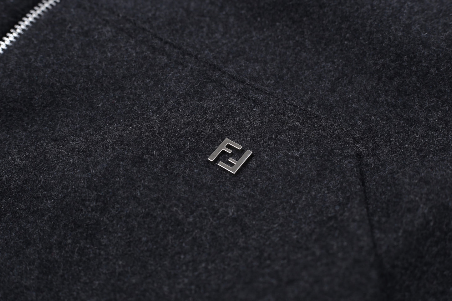 Fendi Hooded Zipper Cashmere Blend Jacket