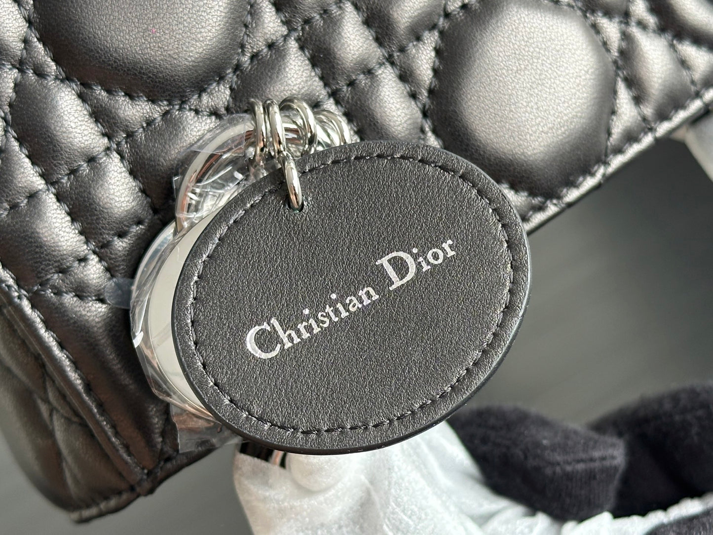 Dior Lady Dior Three-Grid Lambskin Shoulder Bag
