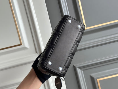 Dior Lady Dior Three-Grid Lambskin Shoulder Bag