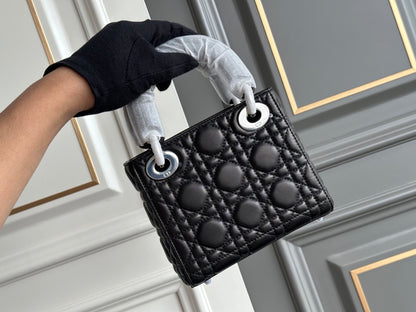 Dior Lady Dior Three-Grid Lambskin Shoulder Bag