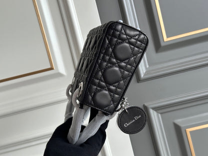 Dior Lady Dior Three-Grid Lambskin Shoulder Bag