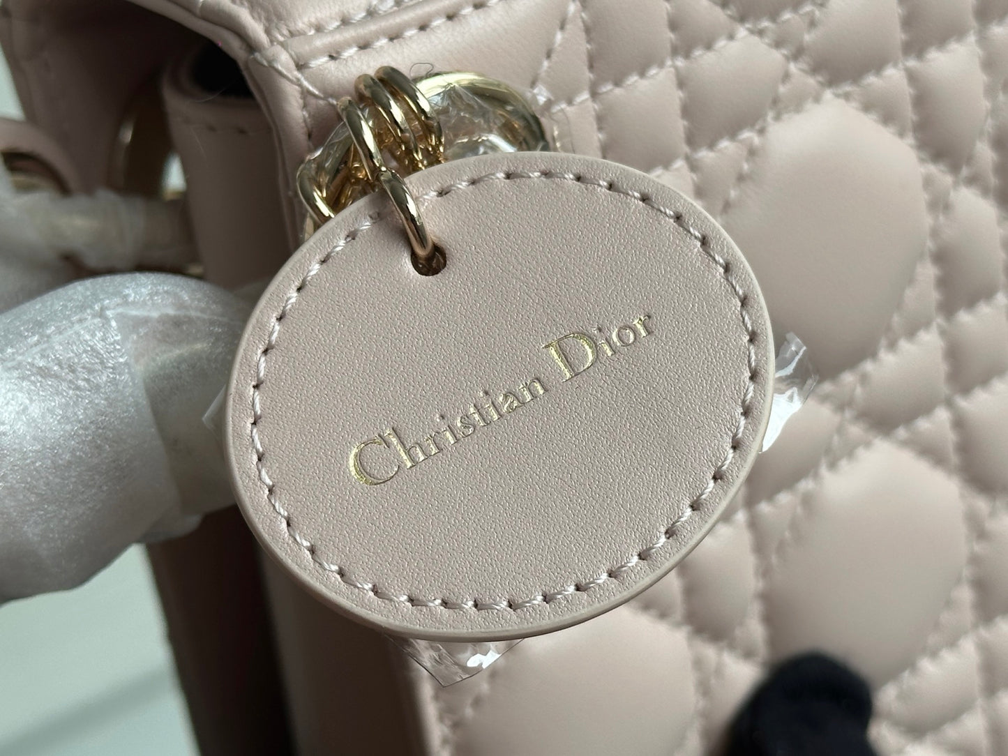 Dior Lady Dior Three-Grid Lambskin Shoulder Bag