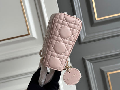 Dior Lady Dior Three-Grid Lambskin Shoulder Bag