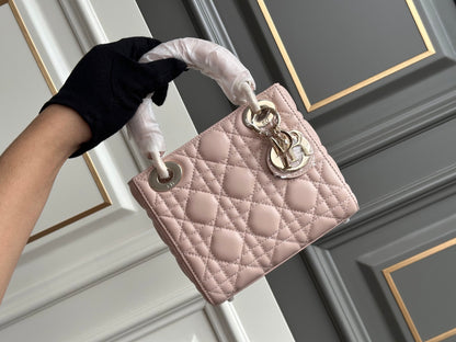 Dior Lady Dior Three-Grid Lambskin Shoulder Bag